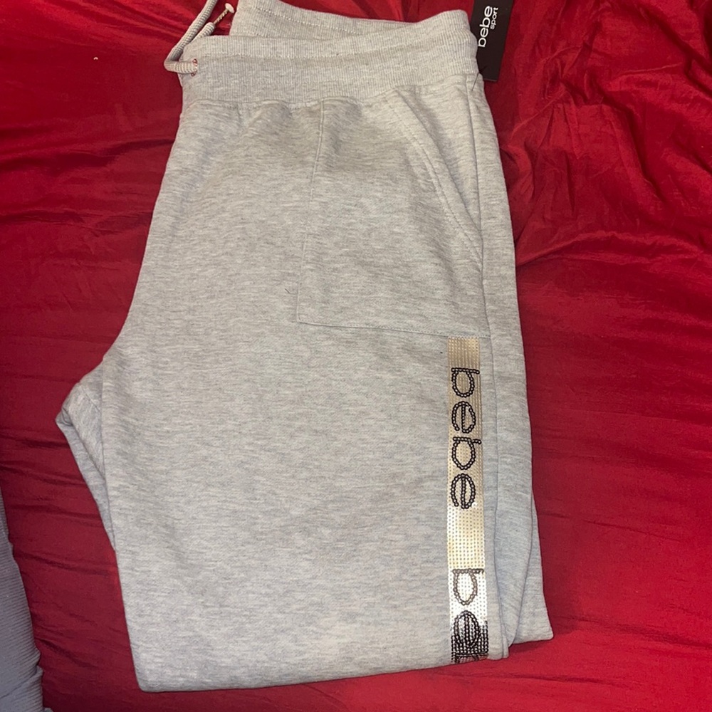 Bebe Sequin Stripe jogger